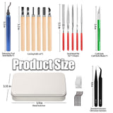 Miluosong 25pcs Precision 3D Printer Tool set with Deburring Tool, Craft Knife,hand File,Carving Knife Suitable for sanding, carving, modeling, cutting, scraping Deburring kit MILUOSONG