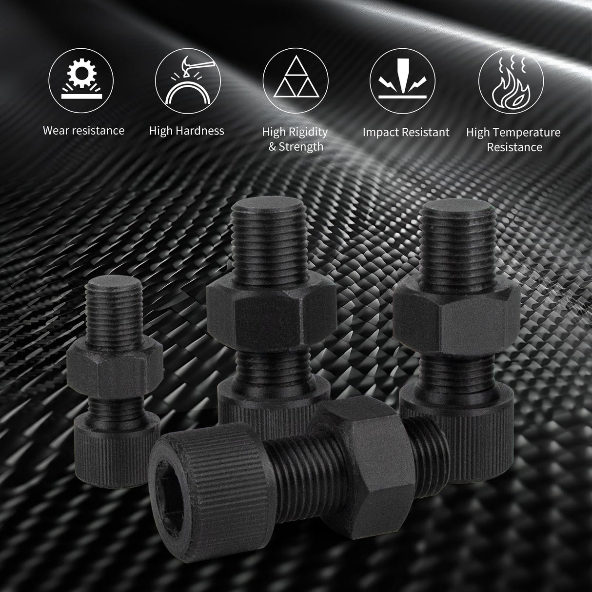 IEMAI Carbon Fiber PC Filament 1.75mm, High-Temp & Impact Resistant Reinforced Polycarbonate (PC-CF) 3D Printer Filament, High Strength & Rigidity, Black 1kg Spool IEMAI