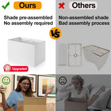 21" Set of 2 Touch Control Table Lamps with 2 USB & AC Outlets, 3-Way Dimmable Modern Nightstand Lamps for Bedroom Living Room Office Reading, White Shade Bedside Lamps, 5000K LED Bulbs Included. Lynnoland