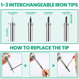 Soldering Iron Kit, 60W Soldering Gun with Transparent Handle, 6 Adjustable Temperature 392-842℉ Solder Kit for Electronics, Includes Soldering Iron Tip, Solder Wire, Stand, Heating Element Core KeenWise