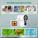 Hideal HP20 IPS Microscope for Kids: [3-in-1] [Easy and Fun] 2" Portable Handheld Microscope Miniscope, Pocket Mini Scope Educational Science Kit, Christmas Birthday Gifts for Kids, 32GB, White Hideal