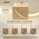 Vivilumens Sunrise Alarm Clock for Heavy Sleepers Adults, Wake-up Light, Sleep Aid 10 White Noise Sound Machines with 30/60/90 Timer, 3 Level Dimmable Touch Table Lamp with Snooze USB Charger Port Vivilumens