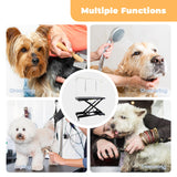 UDSONFY Electric Pet Dog Grooming Table, 50" Heavy Duty Grooming Table Professional X-Lift for Large Dogs Adjustable Height: 11.3"-40" Non-slip, AC Outlets, Storage Tray, 2 Nooses, Black UDSONFY