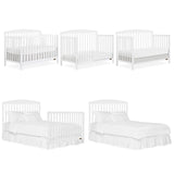Dream On Me JPMA & Greenguard Gold Certified Odelle 5 in 1 Convertible Crib in White, Built of Sustainable Pinewood, 3 Mattress Height Settings, Non-Toxic Water-Based Paint Finish Dream On Me