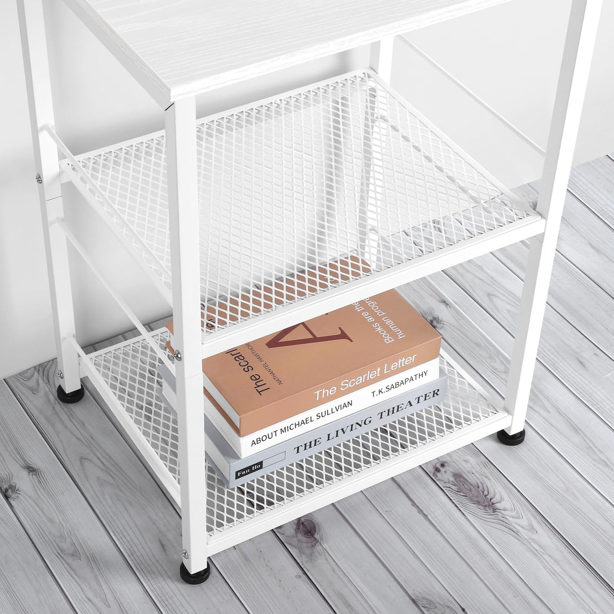 OYEAL End Table, Small Side Table Living Room, White Nightstand with 2-Tier Storage Shelf, Printer Stand Sofa Table for Small Spaces, Living Room, Bedroom, Easy Assembly OYEAL