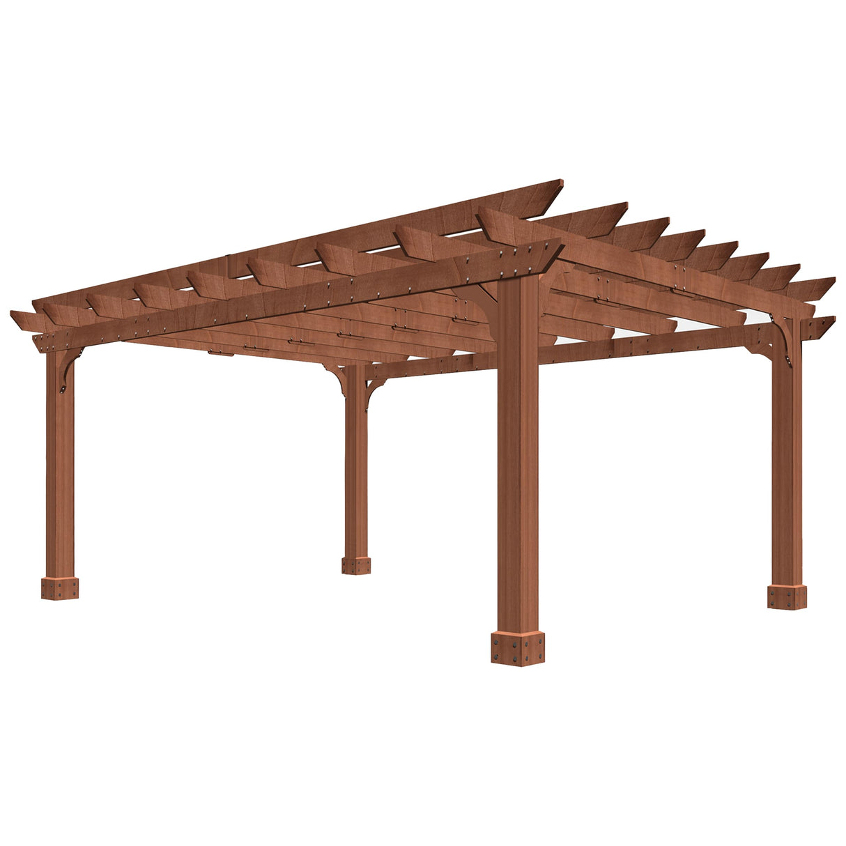 BlueWish 12’ x 14’ Cedar Wood Patio Pergola with Slatted Trellis Roof, Outdoor Pergola Backyard Gazebo with Solid Structure for Deck Yard Grill Party Garden BlueWish