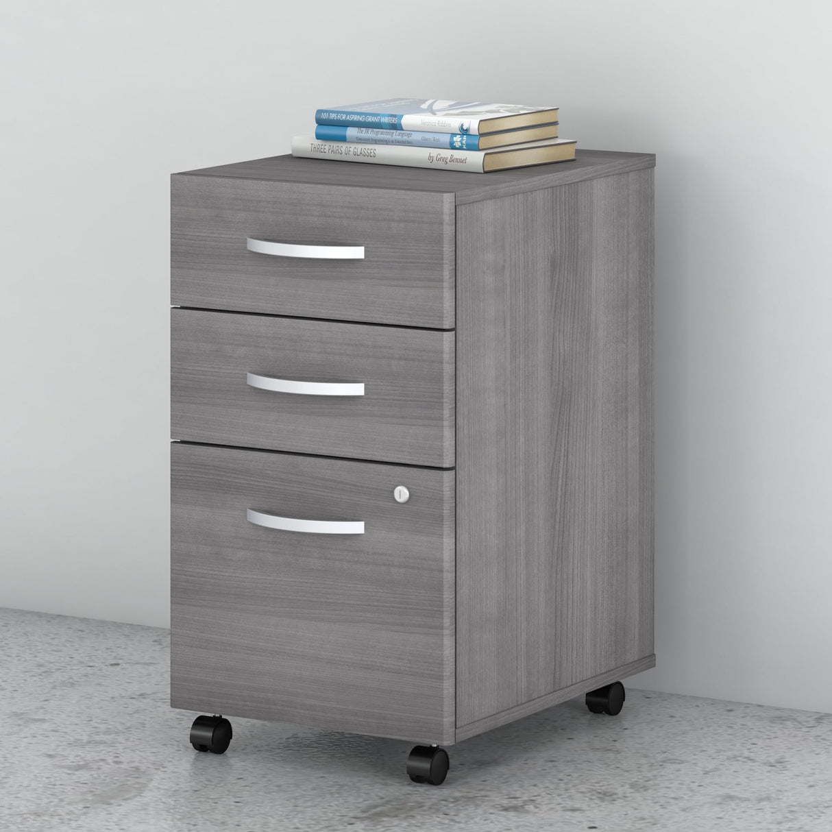Bush SCF216PGSU 3-Drawer Vertical File Cabinet Locking Letter/Legal Platinum Gray 20-Inch D Bush Business Furniture