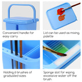 MEEDEN Paint Brush Cleaner & Holder: Portable Multi-function 6-Hole Paint Brush Washer with Lid Palette and Handle for Cleaning Acrylic, Watercolor, and Water-Based Paints MEEDEN