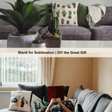 WANZELONYO Throw Pillow Covers 18 x 18 Blank Decor Linen Couch Pillow Case Cover for Sublimation HTV Vinyl Craft Set of 4 Beige WANZELONYO