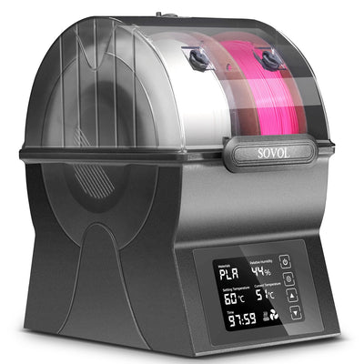 Sovol Filament Dryer, SH02 Dry Box Filament Sealed Storage Box 3D Printer Spool Holder with PTC Heater, Filament Dehydrator with Touch Screen, One Key Set, Compatible with PLA PETG TPU ABS 1.75/2.85mm