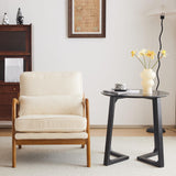 VINGLI Upgraded Premium Corduroy Accent Chair,Upholstered Arm Chair,Solid Wood Comfy Reading Chair with Lumbar Pillow, Mid Century Modern Chairs for Living Room,Bedroom,Guest Room,Beige VINGLI