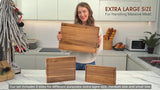 KOLWOVEN Wood Cutting Boards for Kitchen - Set of 3, Wooden Cutting Board Set with Holder for Chopping Meat, Cheese, Fruits, Vegetables, Knife Friendly Serving Tray KOLWOVEN