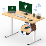 FLEXISPOT Standing Desk Electric Stand Up Desk with 48 x 24 Inches Splice Board Ergonomic Memory Controller Height Adjustable Desk (White Frame + 48" Maple Desktop) FLEXISPOT