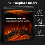 HOOBRO Fireplace TV Stand with Led Lights and Power Outlets, Wooden Media Entertainment Center Console Table with Glass Shelves, Fireplace TV Console for TVs up to 65", Rustic Brown BF140UDDS01 HOOBRO