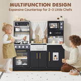 Tiny Land Play Kitchen for Kids, Wooden Play Kitchen Sets for Girls and Boys, New Modern Toddler Kitchen Toy Kitchen Designed in Trendy Home Style, Gift for Ages 3+ Tiny Land