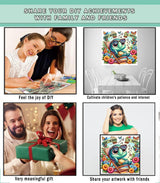 Lophomie Diamond Art Kits for Adults, 5D DIY Turtle Diamond Painting Kits for Adults Beginners, Diamond Dots Kits Gem Arts Crafts for Home Wall Decor 14x14 Inch(Don't Worry, Be Happy) Lophomie