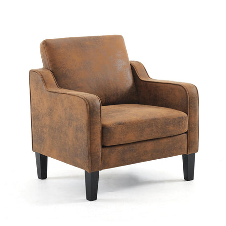 VINGLI Accent Chair for Living Room Chairs Rustic Reading Chair for Bedroom Scooped Arm Chair Mid Century Modern Accent Chairs Upholstered Comfy Chair for Apartment, Waiting Room VINGLI