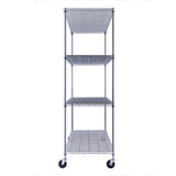 60" x 24" x 72" Chrome Silver 4-Tier Wire Shelving NSF 2400 LBS Max Capacity Heavy Duty Steel Storage Rack for Commercial, Residential, Warehouse, Stimulate Living