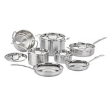 Cuisinart 12 Piece Cookware Set, MultiClad Pro Triple Ply, Silver, MCP-12N Cuisinart
