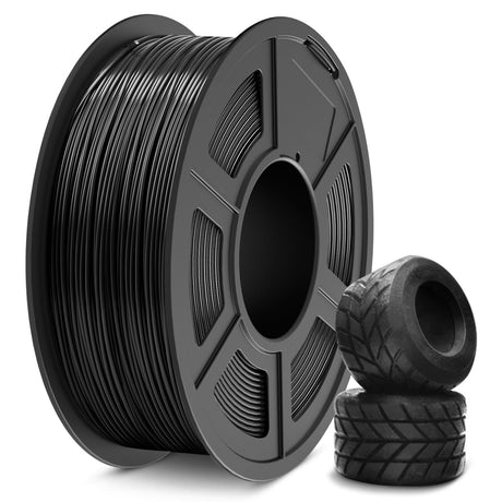 SUNLU TPU Filament 1.75mm Flexible 3D Printer Filament 1KG, 95A Soft 3D Printing Filament fit Most FDM 3D Printers, Dimensional Accuracy +/- 0.03mm, 95A Flexible Filament TPU, 1kg (2.2lbs), Black SUNLU