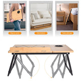 wishacc Book Stand for Reading in Bed, Bamboo Laptop Stand Adjustable Book Holder Tray with Page Paper Clips Multi Angles Adjustable Cooking Bookstands for Textbook Recipe Magazine Tablet Portable wishacc