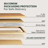 Bme Hevea Solid Wood 6ft L x 39"W Butcher Block Island Countertop, Unfinished Butcher Block Table Top for DIY Washer Dryer/Desktop/Kitchen Countertop, 1.5in Thick Bme