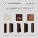 JAHRSTIM Halston Standard Bookcase, Adjustable Storage Open Display Shelving Unit for Home and Office Space, 31.49”L x 13.77”W x 72.8”H, Dark Cherry JAHRSTIM