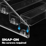 YEXEXINM 2 Pcs Clear Paint Organizer With Paint Brush Holder,7 Layers Acrylic Paint Organizer,Paint Storage Rack,Craft Paint Organizer Rack,Miniature Paint Holder for Paint Storage YEXEXINM