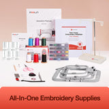 POOLIN EOC06 Embroidery Machine 7.9x11 Inch Large Hoop for Beginners,Computerized 7 Inch Touchscreen,Machine Embroidery Gifts,Includes Hoops,USB,Stabilizer,Bobbins,Home Embroidery Machine Poolin