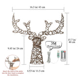Lewondr Christmas Tree Topper, Metal Frame Deer Tree Topper with 50 Warm Light Beads, Remote & USB Operated Tree Topper with Lights 6H Timer, Xmas Tree Decor for Holiday Home Decoration, Brown Lewondr