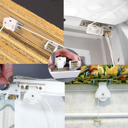 Cutelec 4-Pack Cord Lock Mechanism for 3-Line Roman Blinds and Bamboo Shades