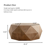 38" Modern Farmhouse Coffee Table, Drum Coffee Table, American Retro Style Coffee Table for Office, Dining Room and Living Room, Nature KIGFTSOD