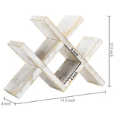 MyGift 4-Bottle Whitewashed Rustic Wood Countertop Wine Storage Rack MyGift