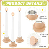 Havawish 24 Pcs Unfinished Blank Wooden Candlestick Holders Bulk Taper Candle Holders with Metal Candle Cups DIY Painting Decor for Wedding, Party Table Dining Decor Havawish