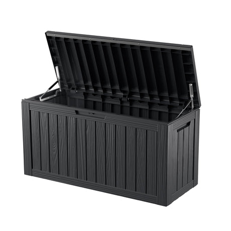Decksplore 80 Gallon Outdoor Storage Box Waterproof Lockable Resin Deck Box Large, Patio Storage Bin for Pool Accessories Cushion Furniture, Garden Tools, UV-Resistant Outside Delivery Black Decksplore