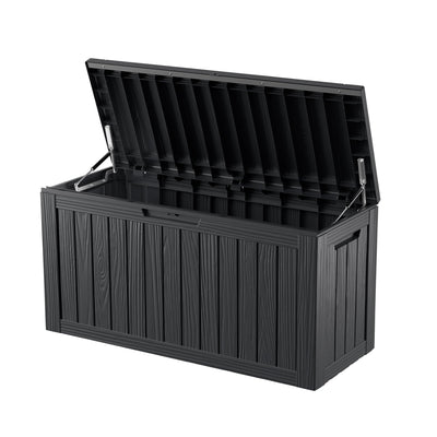 Decksplore 80 Gallon Outdoor Storage Box Waterproof Lockable Resin Deck Box Large, Patio Storage Bin for Pool Accessories Cushion Furniture, Garden Tools, UV-Resistant Outside Delivery Black
