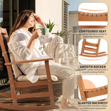 FUNBERRY Patio Rocking Chairs Set of 2,Poly Lumber Rocker,All Weather Rocking Chair Outdoor,High Back Porch Rocker,Cracker Barrel Rocking Chairs for Porch,360lbs FUNBERRY