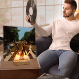 YuanDian Light up Now Playing Vinyl Record Stand, Now Spinning Record Stand, Wooden Acrylic Holder for Vinyl Album Display Storage, Vinyl Record LED Display Storage Collection Holder with USB Powered YuanDian