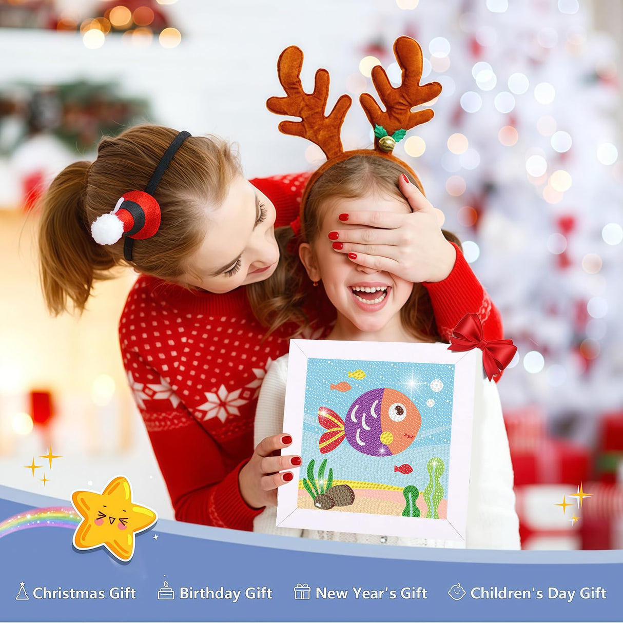 DIYGEMDOT 6 Pack Diamond Art Kits for Kids, Cute Animals Diamond Painting for Beginners, DIY 5D Gem Art for Girls & Boys Ages 6-8-10-12, Children's Christmas Gifts (6x6 inches) DIYGEMDOT