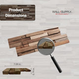 Wall!Supply - 3D Reclaimed Teak Wood Wall Panels - Colorado UltraWood Wall Covering for Feature Walls - Modern Wallpaper Alternative - Easy DIY Installation - 10-Pack Wall!Supply