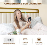 Rolanstar Full Size Bed Frame with LED Light and Charging Station, Upholstered Headboard and Footboard, Metal Slat, Noise Free, Easy Assembly, Golden Rolanstar