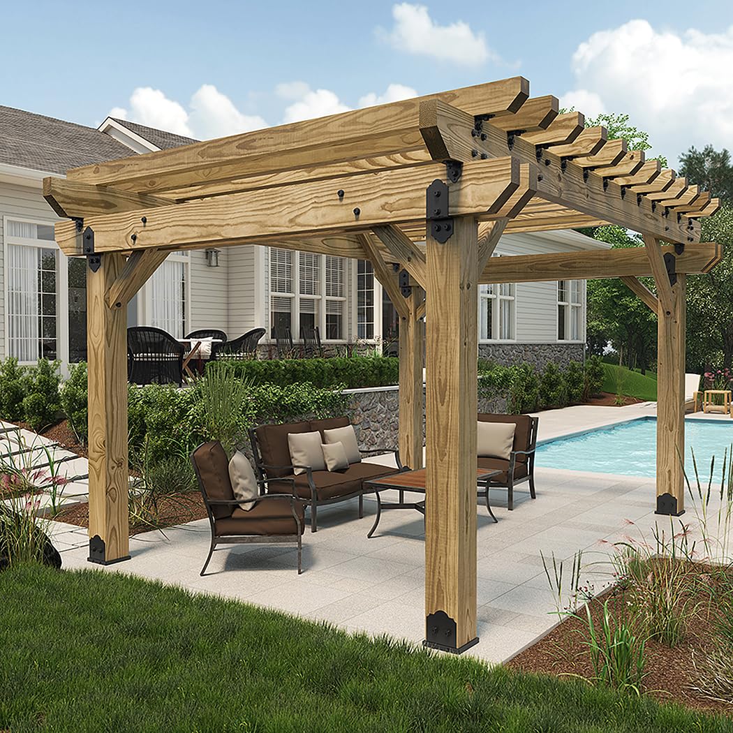 Ozco Building Products 54208 Laredo Sunset Lite 6x6 Post Base, (1 per Pack), Black Ozco Building Products