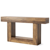 LITTLE TREE 63 Inches Long Console Table, 2-Tier Farmhouse Sofa Table Behind Couch, Large Narrow Entryway Table for Living Room, Wooden Hallway Foyer Table with Heavy Duty Base, Rustic Brown LITTLE TREE