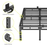 NKZ Queen Size Bed Frame 20 Inch, Metal Bed Frame & Box Spring 2 in 1 Platform with Round Corner Legs, 4000lbs Weight Capacity Reinforced Metal Frame, Headboard Hole, Noise-Free, Easy Assembly NKZ