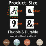 BAMIDELE 2 Inch Letter Stencils and Numbers, 66 Pcs Reusable Plastic Alphabet Symbol Interlocking Drawing Template Kit for Painting on Wood, Wall, Chalkboard, Fabric, Door Porch, Signage BAMIDELE