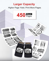 EaseFusion 245XL Ink Cartridges Replacement for Canon 245XL Black Ink Cartridges 245 XL PG-245 PG-245XL for Canon Pixma MX490 MX492 MG2522 TR4520 TS3322 TS202 MG2500 TS3122 TR4500 Printer Ink 245 EaseFusion