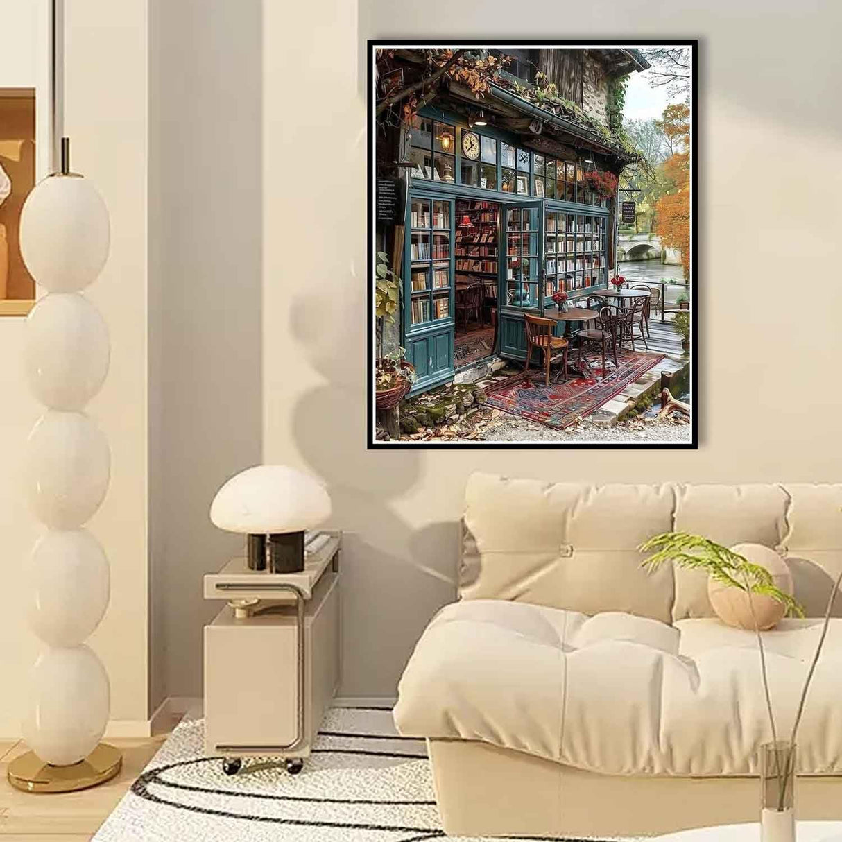 Yunruily Paint by Numbers Adults Bookshop-Paint by Numbers Kits for Adults,Paint by Numbers for Adult Canvas for Gifts Home Wall Decor(16x20inch) Yunruily