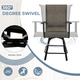 Grand Patio 5-Piece Swivel Bar Set with Ice Bucket - Faux Wood Grain Dining Table for Outdoor Spaces Grand patio