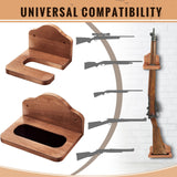 GlikCeil 1 Set Vertical Gun Rack Hardwood Gun Rack Holder Wall Mount Brown Rifle Rack Wooden Gun Hooks Gun Hangers for Wall for Rifles Shotguns Bows Display Storage GlikCeil