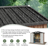 Aoxun 6x3.9 FT Shed with Base Metal Outdoor Storage Shed Garden Shed with Lockable Doors Tool Shed Bike Shed for Backyard, Patio, Poolside (Brown) Aoxun